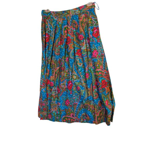 Vintage Worthington Boho Paisley Pleated Midi Skirt Size 10 - Picture 6 of 7